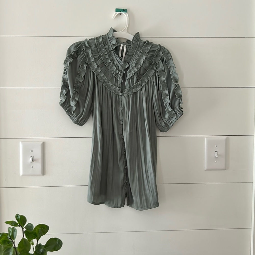 By Anthropologie ruffle blouse - worn once size small